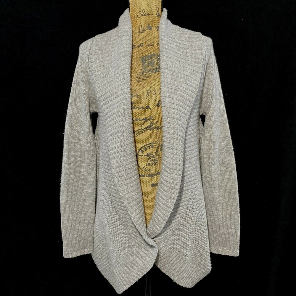 Robert‎ Rodriguez Cardigan MED Chunky Sweater Gray Shawl Collar Cashmere Bl